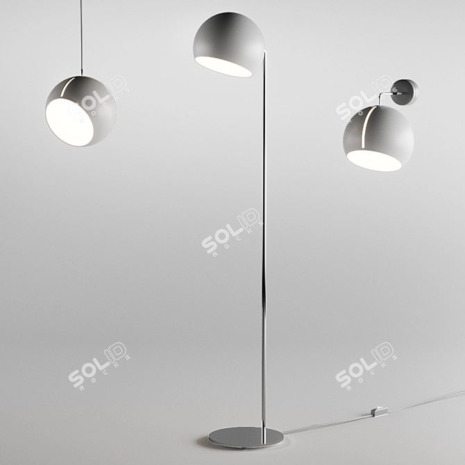 Minimalistic TILT Globe Floor Lamp 3D model image 2