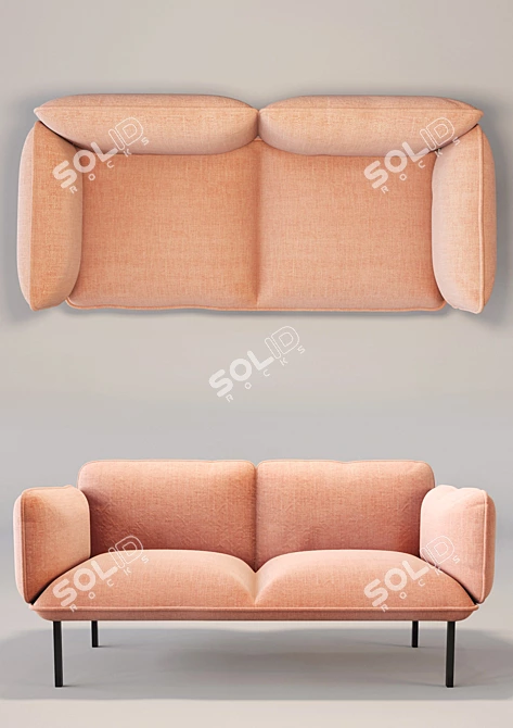 WOUD Nakki - Stylish Two-Seater Sofa 3D model image 2