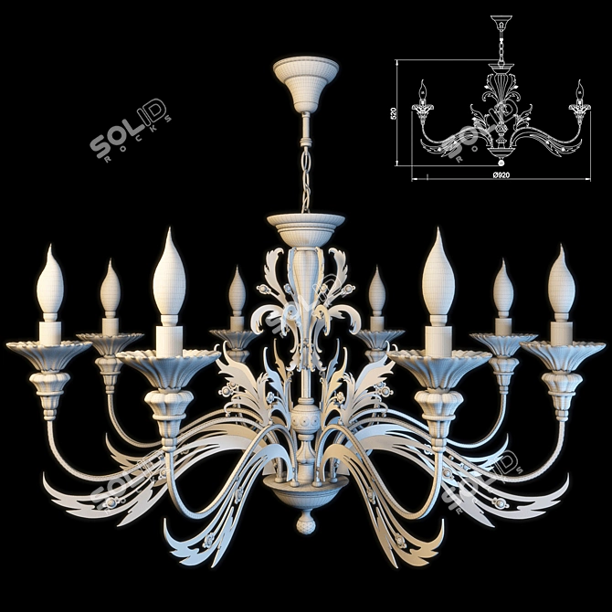 Elegant Maytoni Coperto Chandelier 3D model image 2