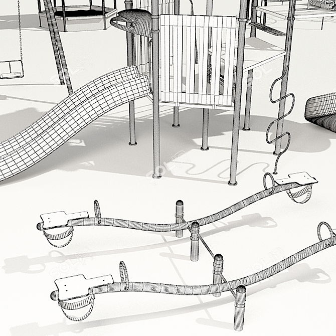 Vega Kids Playground Set 3D model image 2