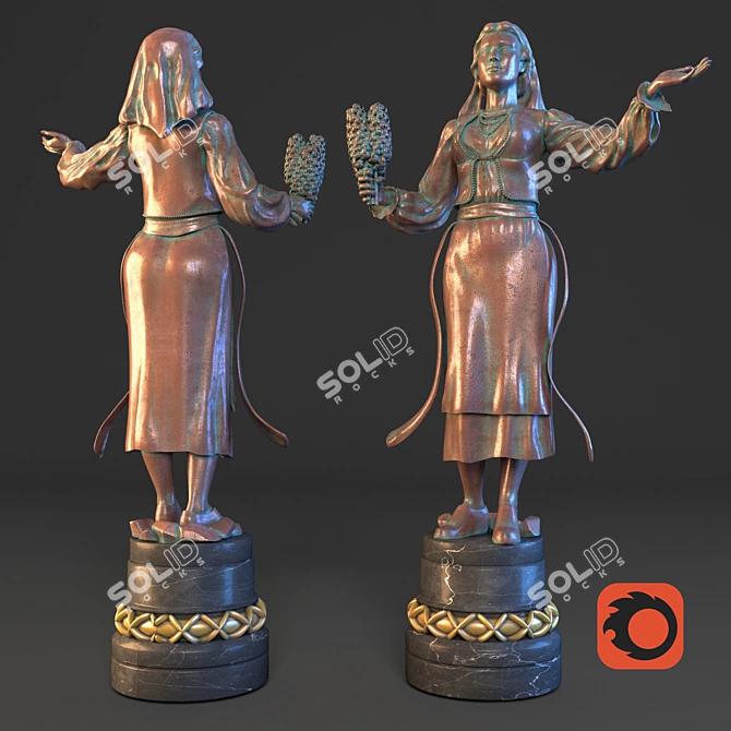 Soviet Colxoznisa Sculpture 3D model image 1