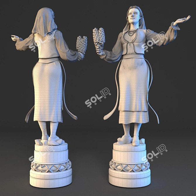 Soviet Colxoznisa Sculpture 3D model image 2