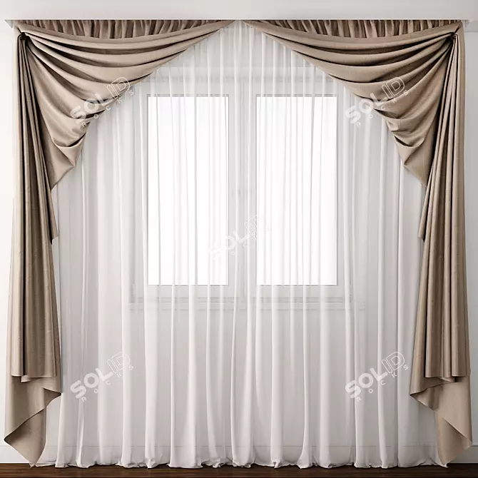 Elegance Embodied: Curtain 19 3D model image 1