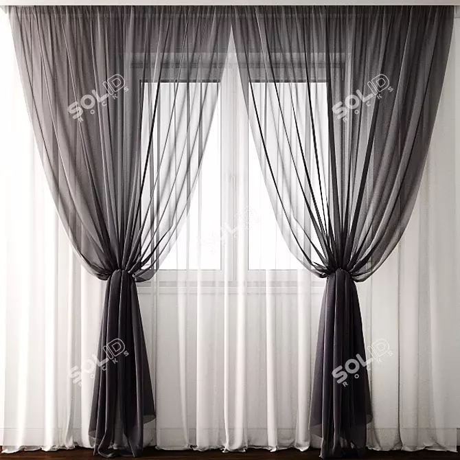 Elegant Curtain Model 3D model image 1