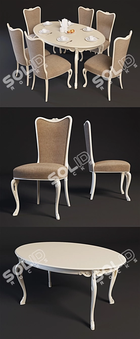 Elegant Giorgiocasa Valpolicella Dining Set 3D model image 2