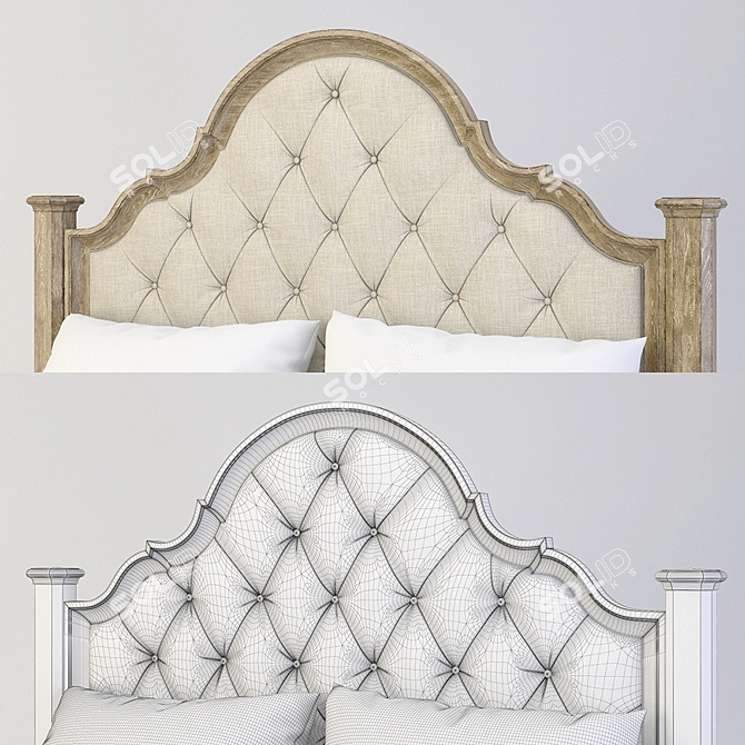 Bernhardt Campania King Upholstered Panel Bed 3D model image 3