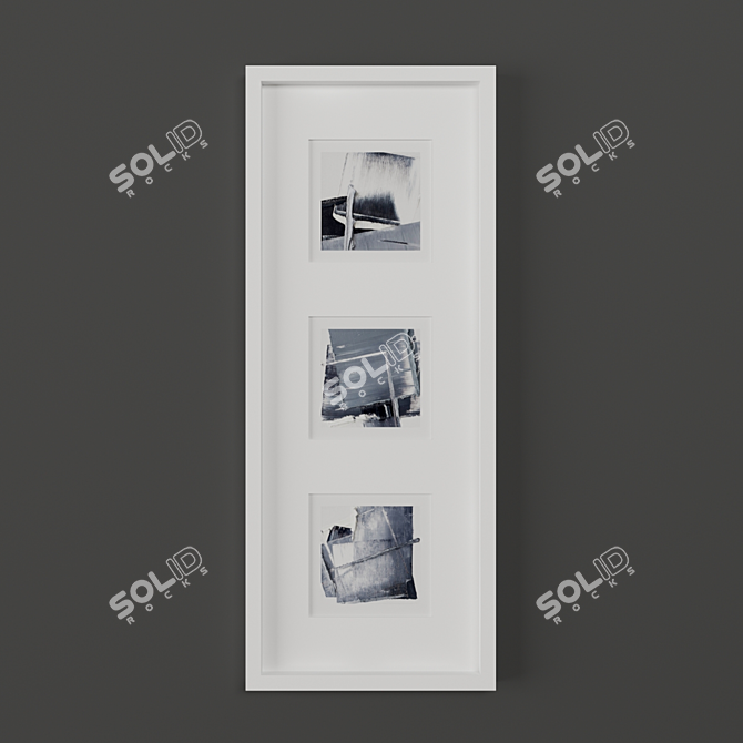 Abstract Art Collection: Set of 5 Paintings 3D model image 1