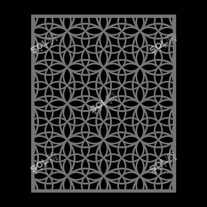 Elegant Carved MDF Panels 3D model image 1