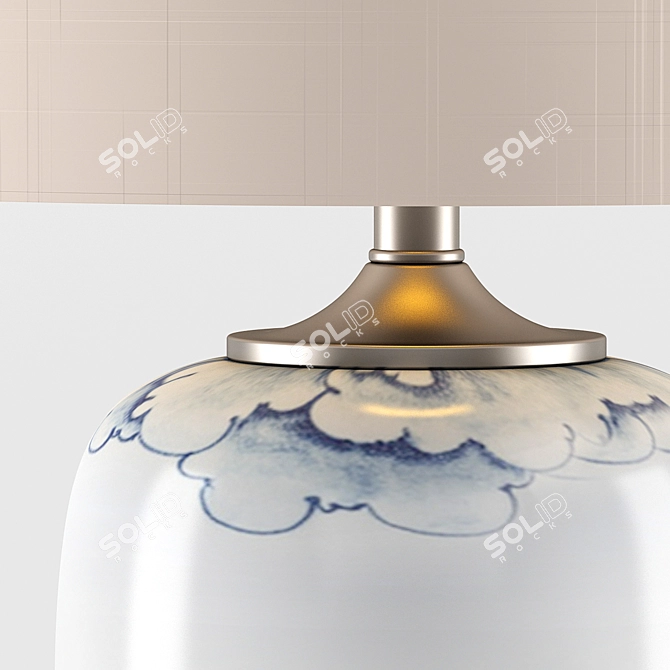 Elegant Leigh Table Lamp: Porcelain & Crystal 3D model image 2
