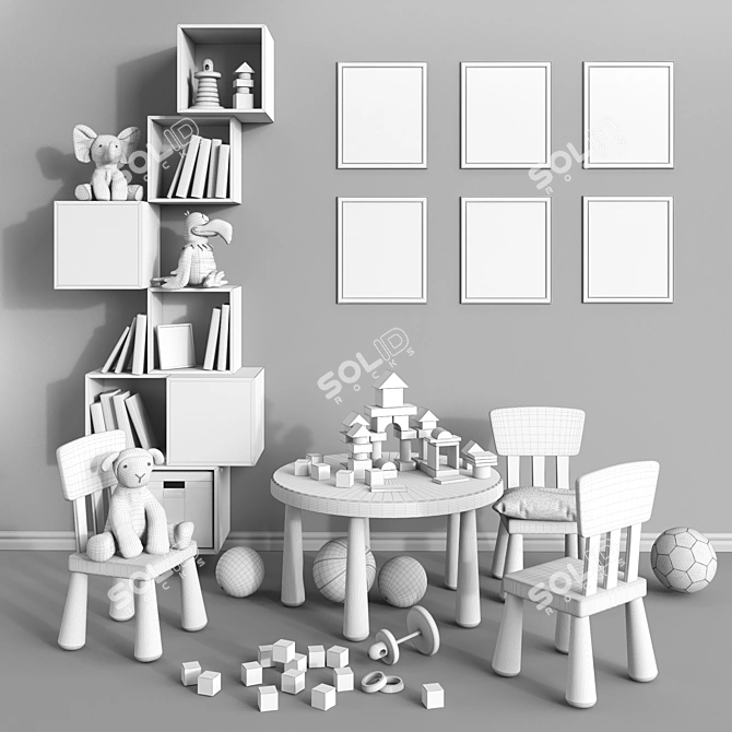 Modular IKEA EKET Wall Cabinet Set 3D model image 3