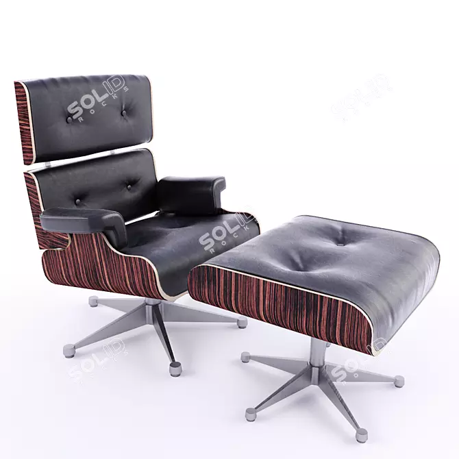 Luxury VIP Armchair with Footrest 3D model image 1