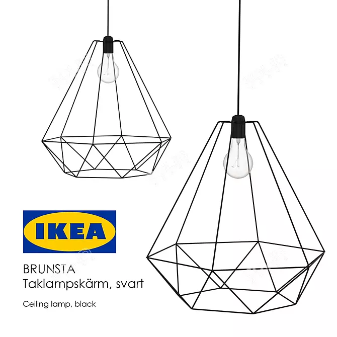 Modern Black Ceiling Lamp: BRUNSTA 3D model image 1