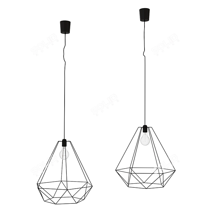 Modern Black Ceiling Lamp: BRUNSTA 3D model image 3