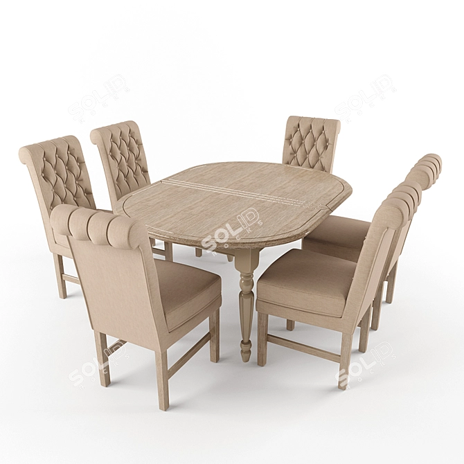 Elegant Duo: Arthur Chair & Benedict Table 3D model image 2