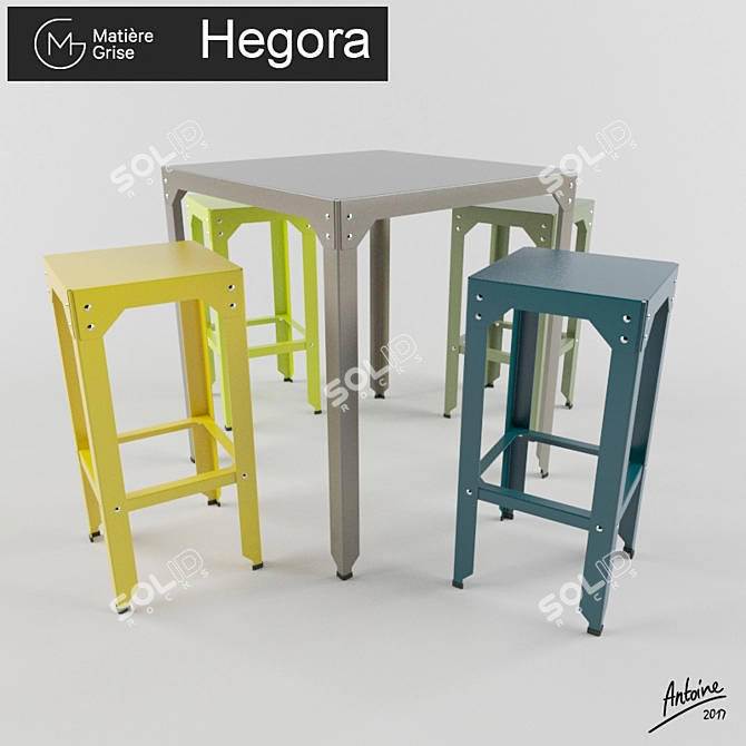 Elevate Ensemble: Table Haute + Tabouret Haut 3D model image 1