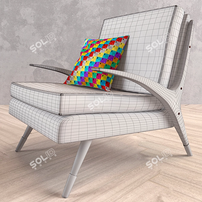 70s Retro Style Sofa & Chair Set 3D model image 3