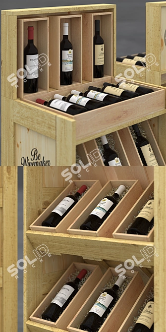 Country Showcase: Versatile Wine and Juice Display 3D model image 2