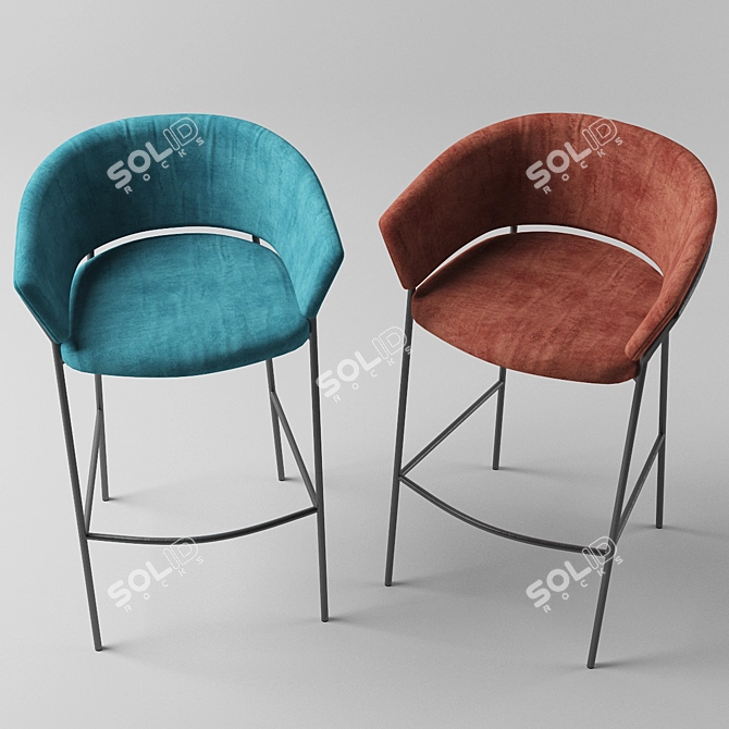 Italian Jazz Chair 3718 - Stylish and Sleek 3D model image 2