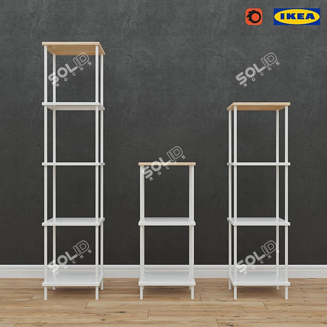 Multi-Height IKEA DINAM Rack 3D model image 1