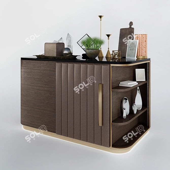 Vintage Sideboard with Props 3D model image 2