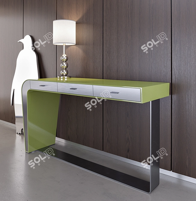 Elegant Silik Creazioni: Table, Mirror & Lamp 3D model image 2