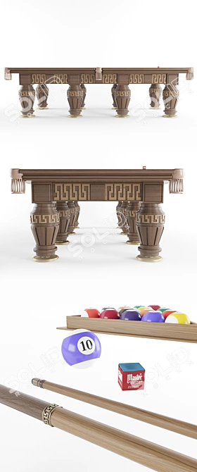 Greek Style Billiard Table 3D model image 2