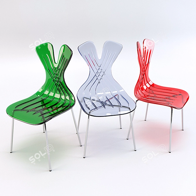 Sleek Stackable Rabbit Chair 3D model image 1