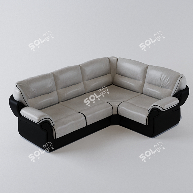 Designer Corner Sofa 3D model image 1