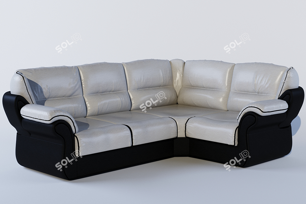 Designer Corner Sofa 3D model image 2