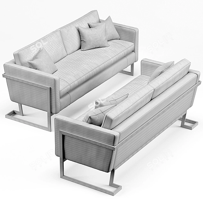 Sleek Grisham Apartment Sofa 3D model image 3