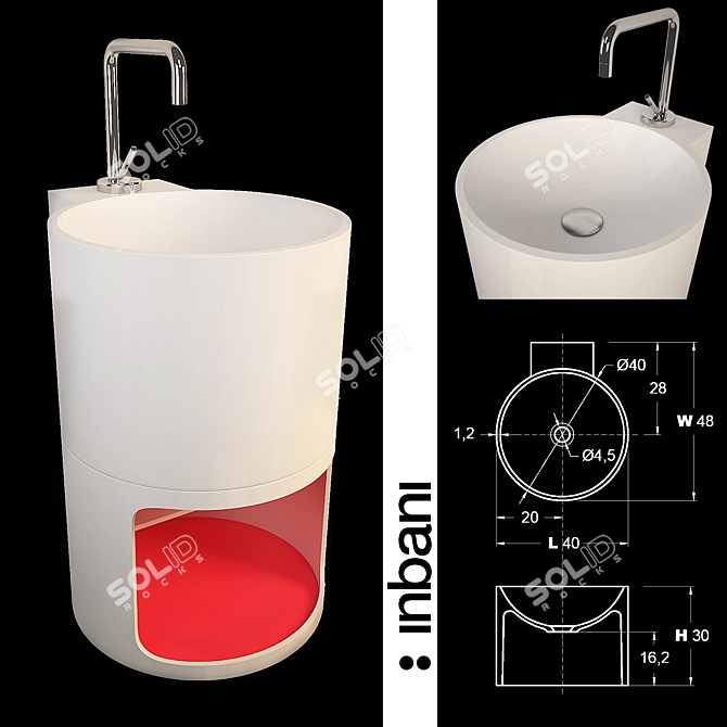 Sleek Tambo Washbasin: Modern Elegance 3D model image 1