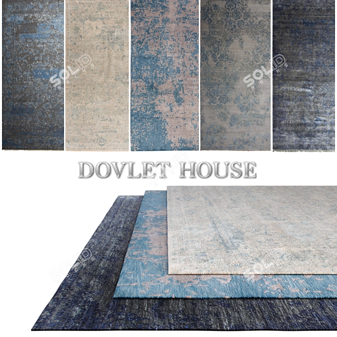 DOVLET HOUSE Carpets - Set of 5 (Part 50) 3D model image 1