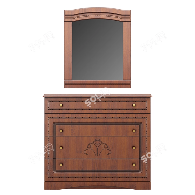 Classic Cherry Dresser Set 3D model image 1