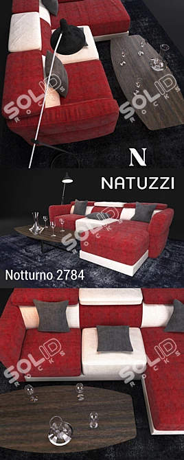 Sleek Natuzzi Notturno Sofa 3D model image 2