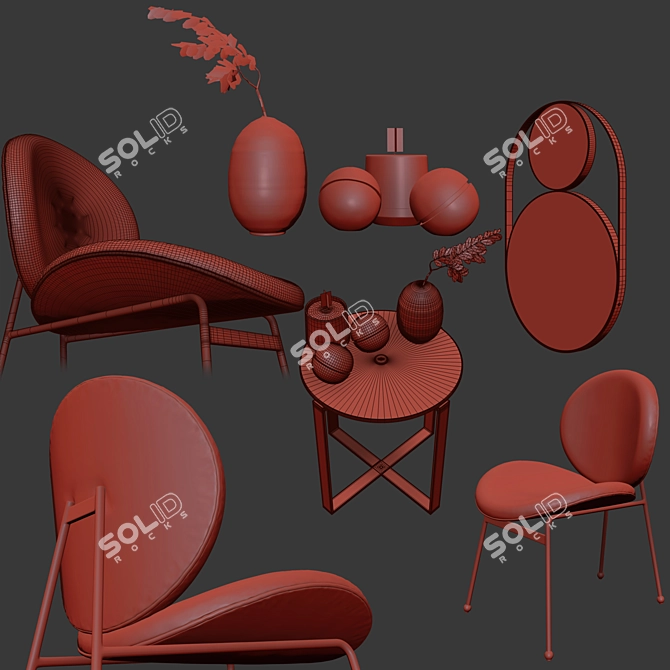 West Elm Collection: Jane Dining Chair, Levon Side Table, Celestial Wall Mirror and More! 3D model image 3