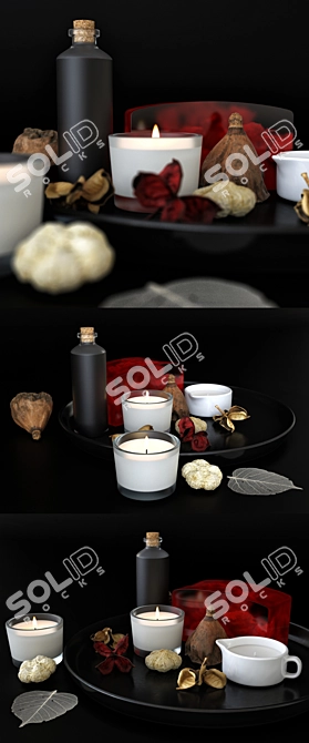 Elegant Bathroom Decor Set 3D model image 2