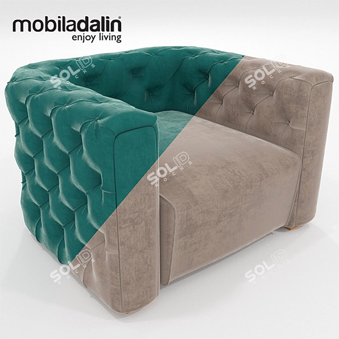 Stylish Armchair New York 3D model image 1