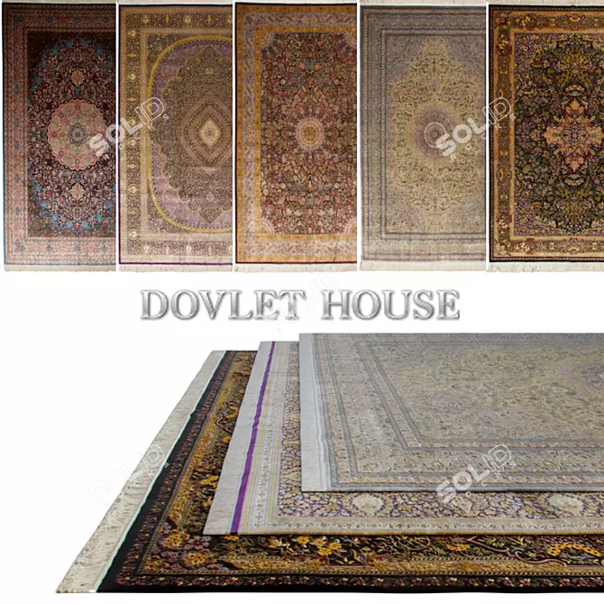 DOVLET HOUSE Silk Carpets 5pcs (Part 53) 3D model image 1