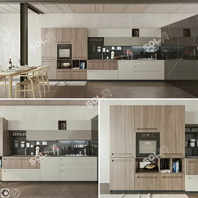 Modern Kitchen Cucina Mood: Stylish Stosa 3D model image 1