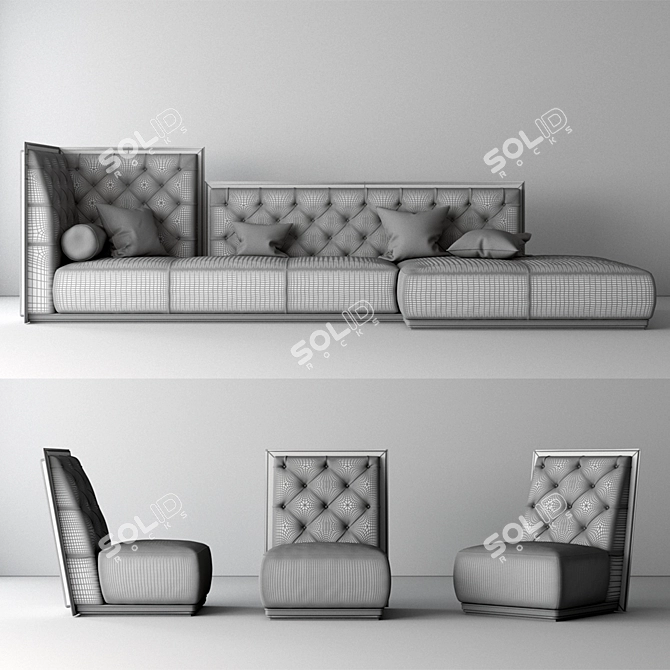 Elegant Longhi Napoleon Sofa 3D model image 3