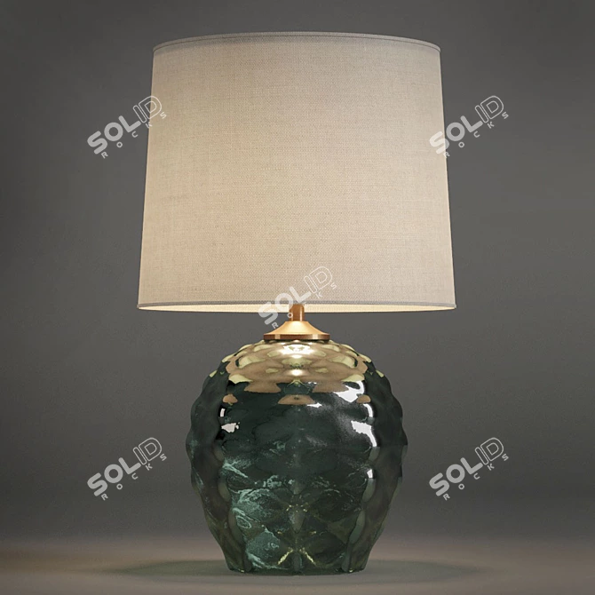 Title: Elegant Green Dimple Ombre Lamp 3D model image 1