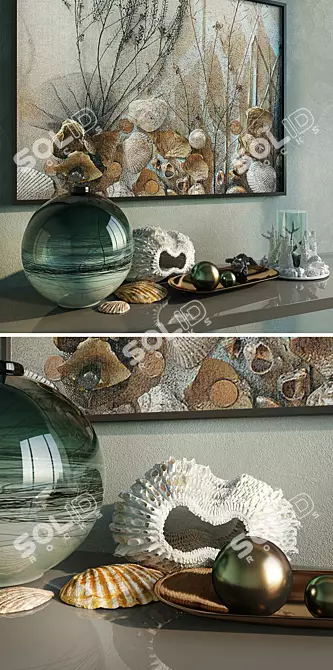 Autumn Sea Decor Set 3D model image 2