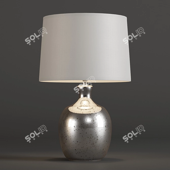 Elegant Distressed Mirror Lamp 3D model image 1
