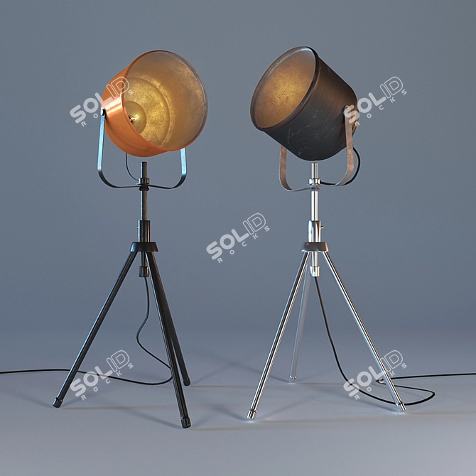 Sleek Floor Lamp Spotlights 3D model image 1