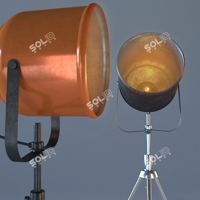 Sleek Floor Lamp Spotlights 3D model image 2