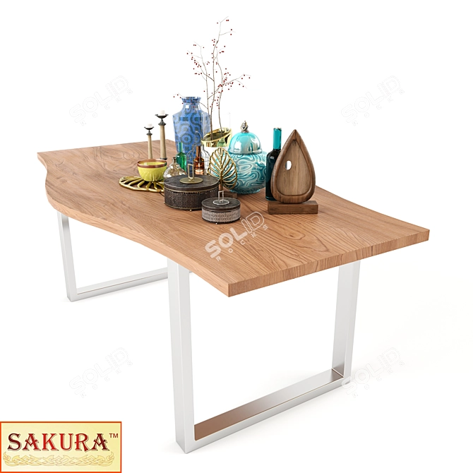 Natural Oak Twinswood Table 3D model image 1