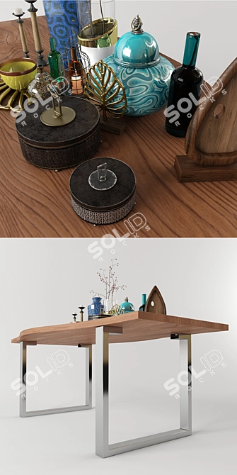 Natural Oak Twinswood Table 3D model image 2