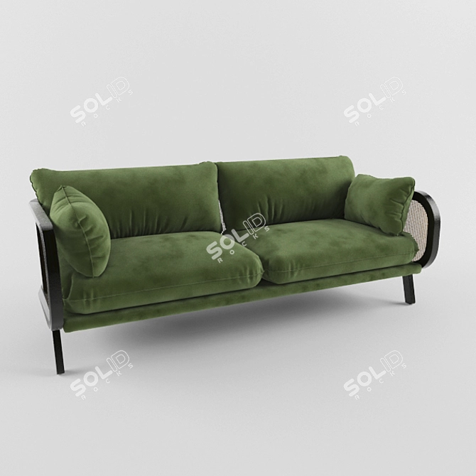 MODERN & COZY | BuzziCane Fabric Sofa 3D model image 1