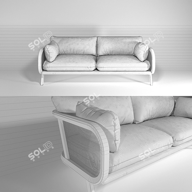 MODERN & COZY | BuzziCane Fabric Sofa 3D model image 3