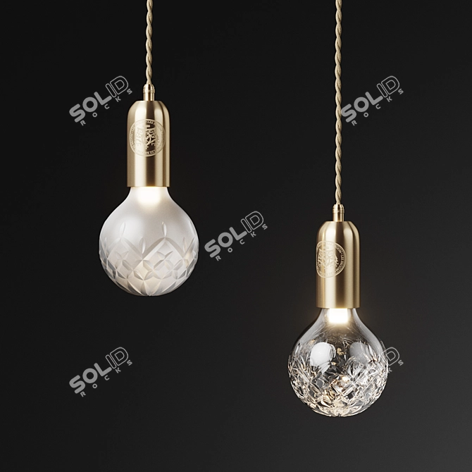 Elegant Crystal Bulb Pendant 3D model image 1